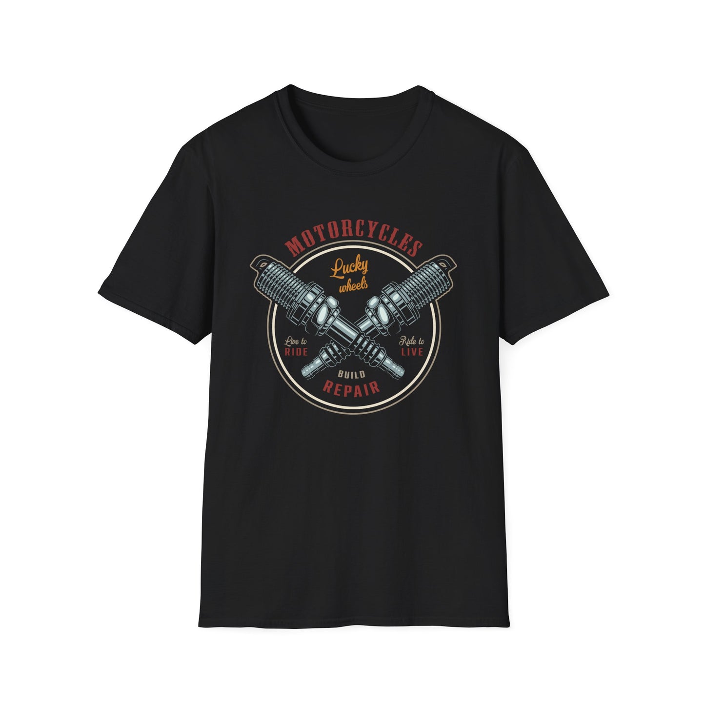 Epic Vintage Motorcycle T-Shirt for Bikers | Live to Ride Spark Plug Mechanic Tee | Bold & Premium Design