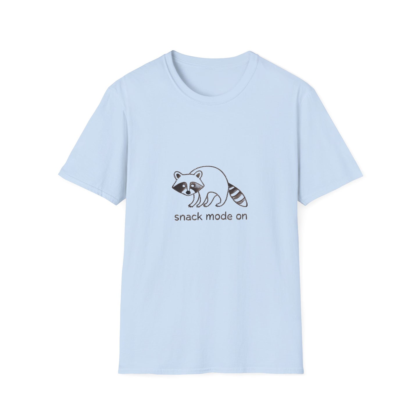 Epic Raccoon 'Snack Mode On' T-Shirt | Funny Animal Foodie Tee | Cozy & Unique Gift Idea for Wildlife Lovers