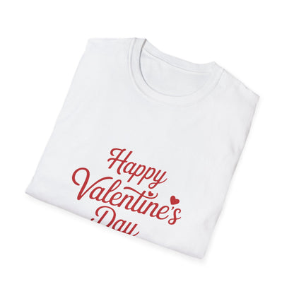 Sweet Happy Valentine's Day T-Shirt | Charming Love Heart Script Design | Perfect Romantic Gift for Couples