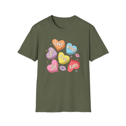 Sweet Retro Conversation Hearts T-Shirt - Adorable Valentine's Day Love Gift Tee for Her