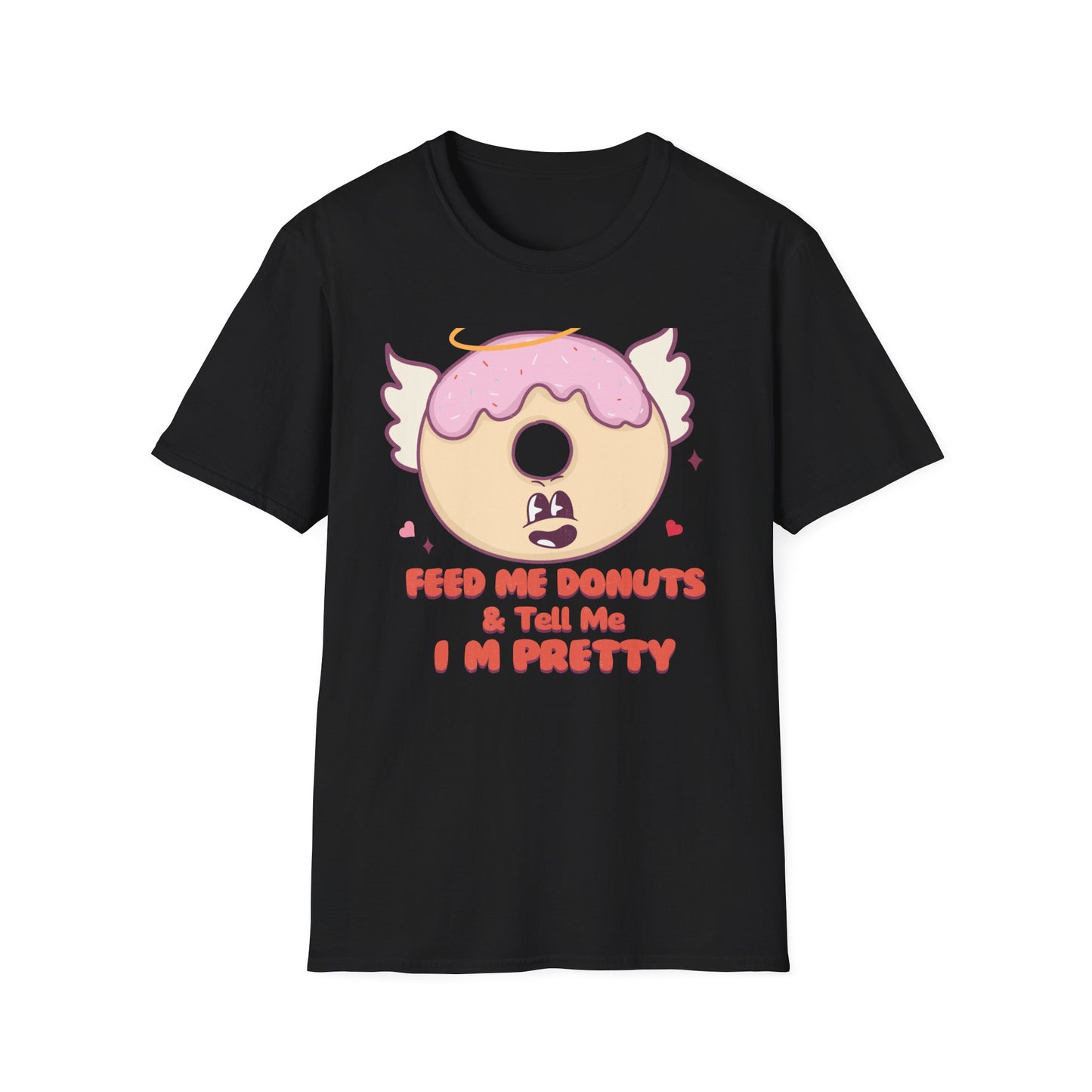 Sweet Angel Donut T-Shirt: 'Feed Me Donuts & Tell Me I'm Pretty' Funny Foodie Tee, Adorable Gift!