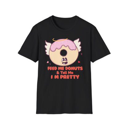 Sweet Angel Donut T-Shirt: 'Feed Me Donuts & Tell Me I'm Pretty' Funny Foodie Tee, Adorable Gift!