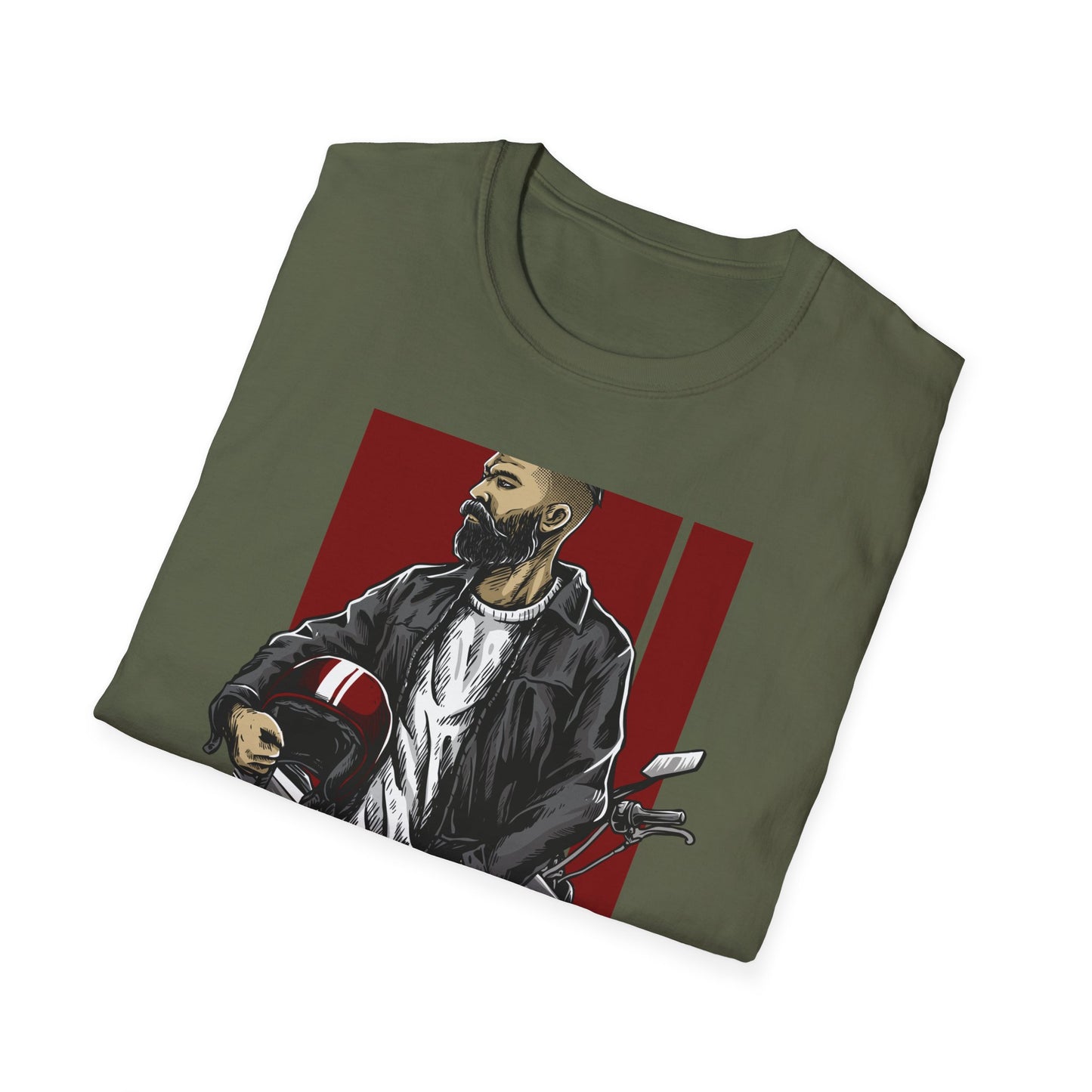 Epic Bearded Biker T-Shirt for Men | Stylish Motorcycle Rider Tee | Cafe Racer Lifestyle | Ultimate Freedom Ride Apparel Gift