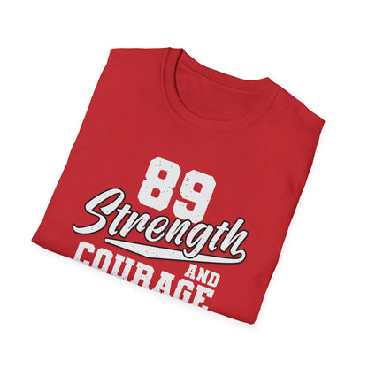 Inspiring Strength & Courage T-Shirt | Vintage 89 Brooklyn NYC Athletics Dept. Tee | Bold Gym & Sportswear Gift