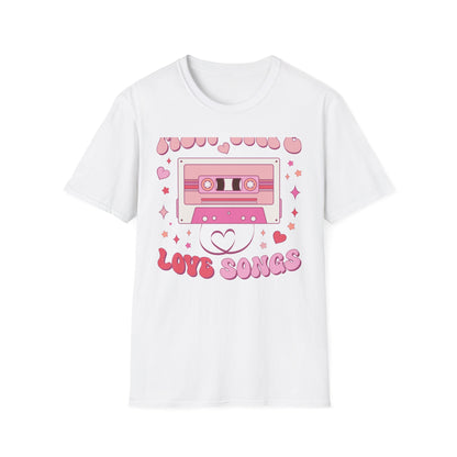 Groovy Mix Tape Love Songs T-Shirt | Retro Cassette Music Lover Tee | Sweet Vintage Valentine's Day Gift