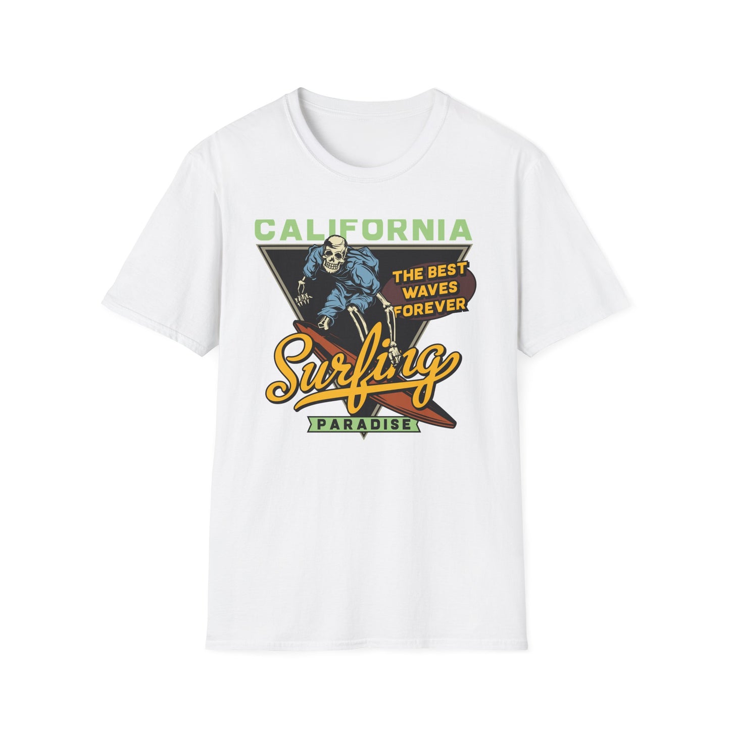 Rad Vintage California Skeleton Surfer T-Shirt - Ultimate Waves Paradise Tee