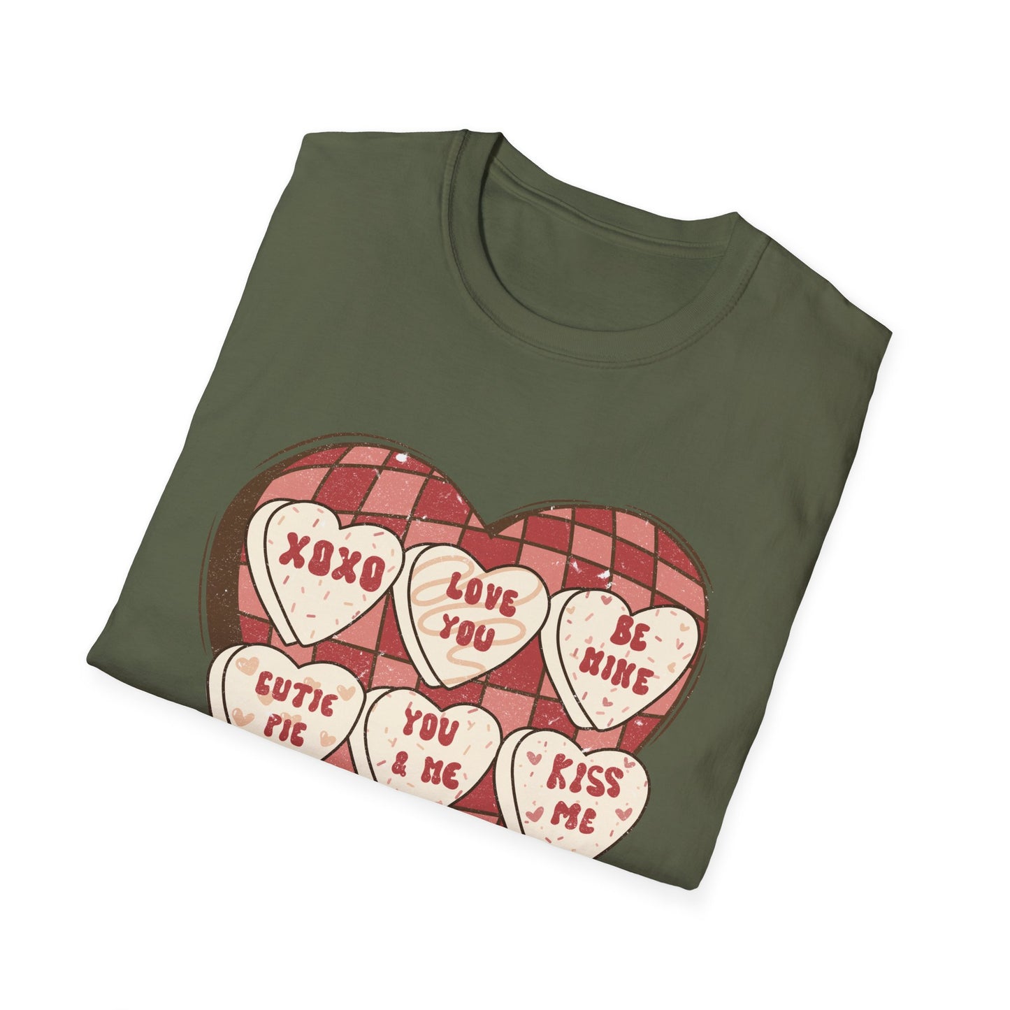 Charming Retro Conversation Hearts T-Shirt | Vintage Valentine's Day Sweetheart Candy Box Tee | Adorable Love Gift