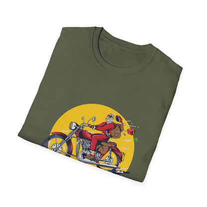 Epic Biker Santa Merry Christmas T-Shirt | Cool Motorcycle Rider Tee | Unique Holiday Gift for Men & Women | Festive Xmas Apparel
