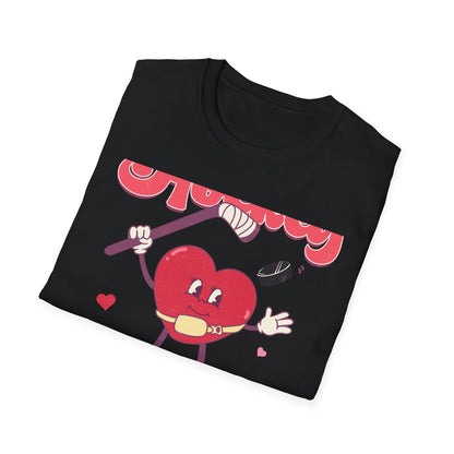 Groovy Hockey Is My Valentine T-Shirt - Cute Retro Heart Hockey Fan Tee - Perfect Valentine's Day Gift for Ice Hockey Lovers