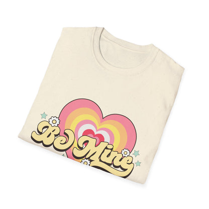 Groovy Be Mine Heart T-Shirt | Retro Pastel Valentine's Day Love Tee for Her | Adorable & Sweet Gift