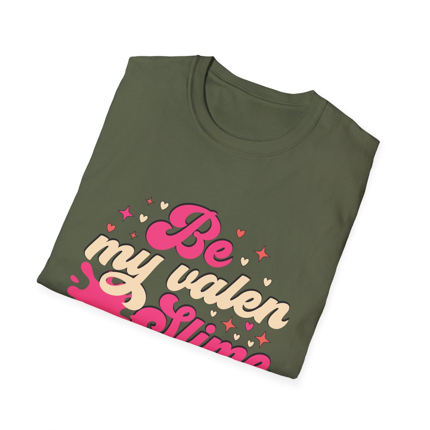 Unique Be My Valen Slime T-Shirt | Witty Valentine's Day Tee | Retro Slime Lover Gift | Adorable & Funky Pink Hearts