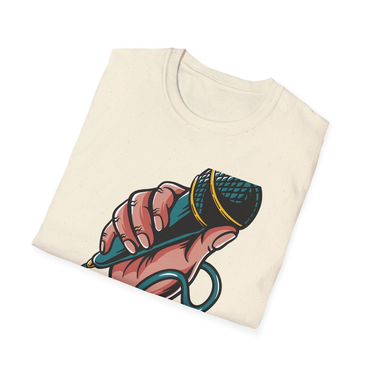Vibrant Mic Hand T-Shirt: Iconic Design for Singers, Musicians & Music Lovers | Express Your Passion