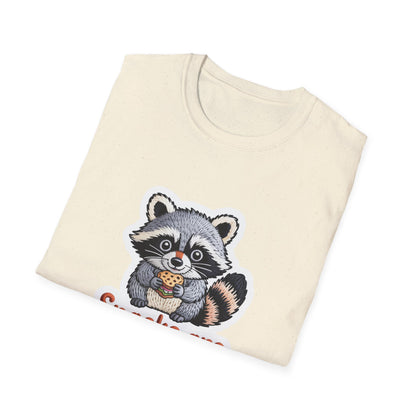 "Snacks are Essential" Raccoon T-Shirt | Cute Foodie Animal Lover Tee | Funny & Cozy Gift for Snack Addicts