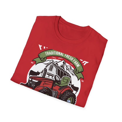 Classic Red Tractor Farm T-Shirt | Traditional Fresh Agriculture Tee | Premium Country Life & Farmer Gift