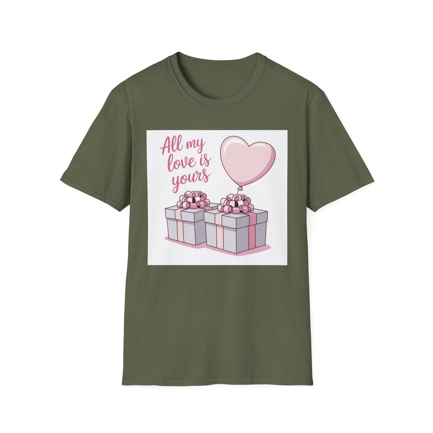 Sweet 'All My Love Is Yours' T-Shirt | Romantic Heart Balloon & Gifts Tee for Valentine's & Anniversaries