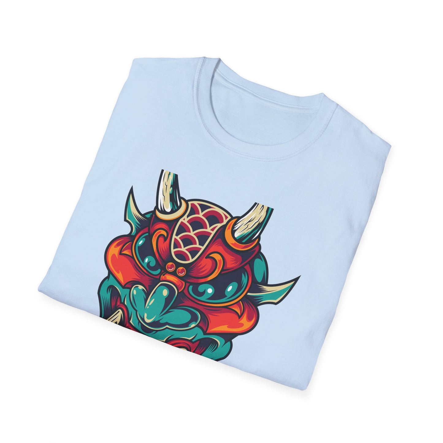 Epic Vibrant Japanese Oni Demon Mask T-Shirt | Mystical Hannya Culture Tee | Bold Streetwear Graphic Art