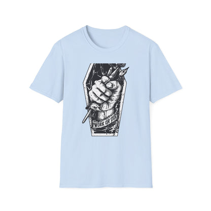 Unleash Creative Hustle: "Work or Die" Artist T-Shirt - Bold Grunge Art & Design Statement Tee