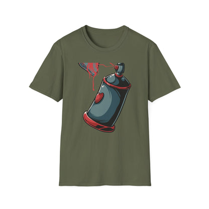 Expressive Graffiti Love T-Shirt | Spray Paint Heart Urban Art Tee | Bold Street Style Graphic for Artists