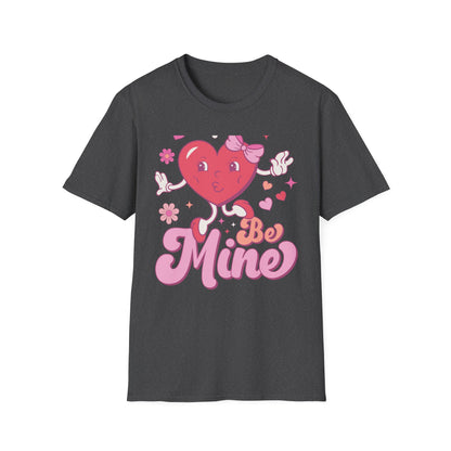 Adorable Retro "Be Mine" Cartoon Heart T-Shirt | Groovy Valentine's Day Gift for Her | Cute Love Graphic Tee
