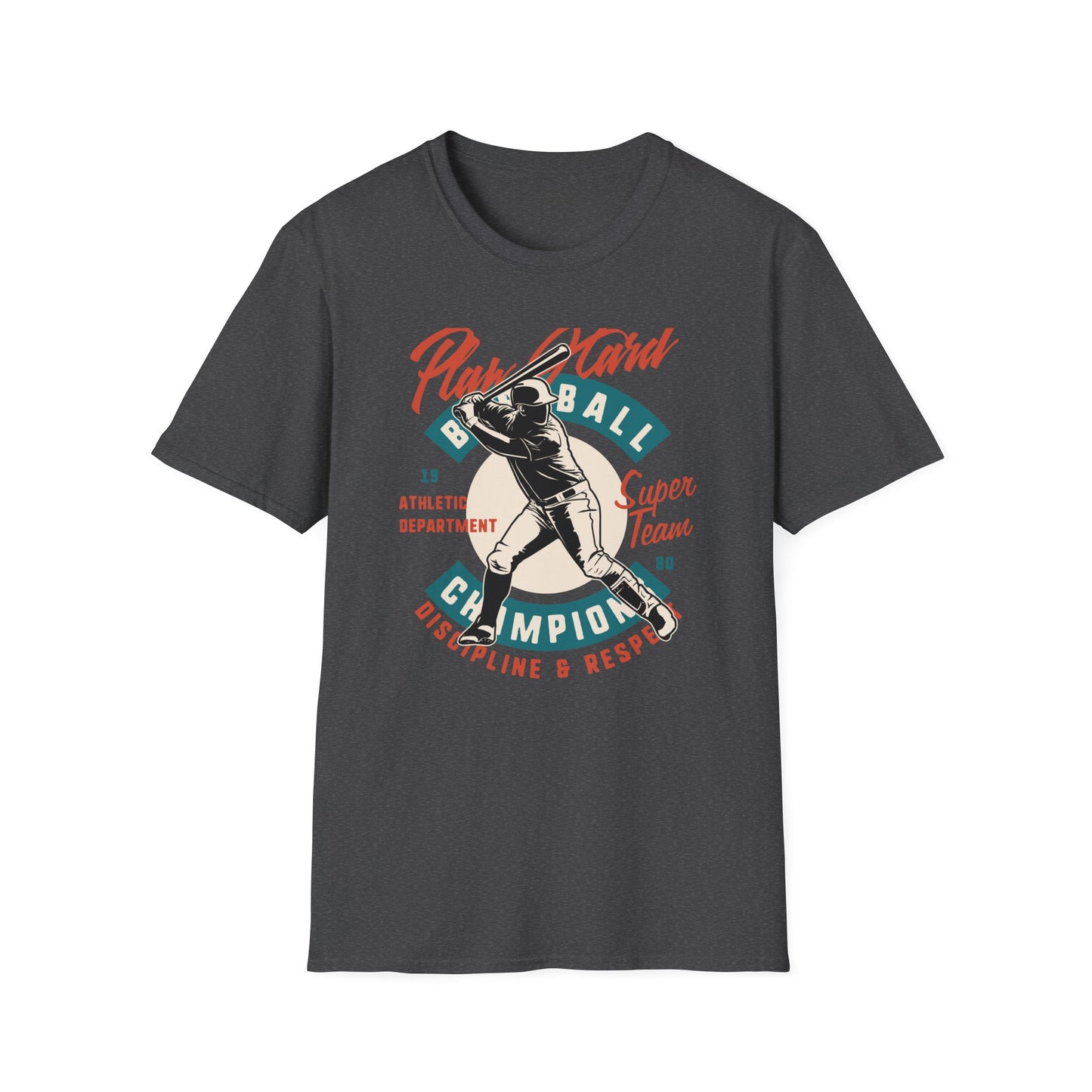 Classic Baseball Play Hard Champion T-Shirt | Vintage Athletic Department Super Team Tee | Dynamic Sports Fan Gift
