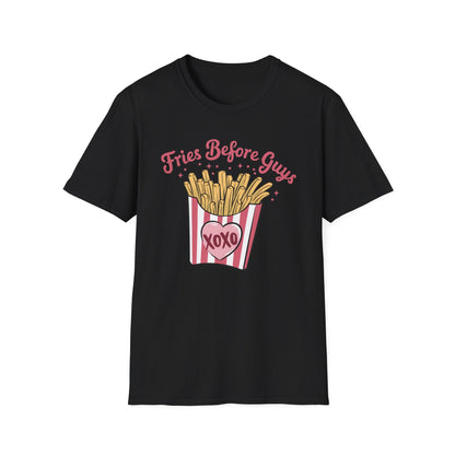 Must-Have 'Fries Before Guys' T-Shirt - Cute French Fry Tee for Sassy Women & Galentine's Day Fun!