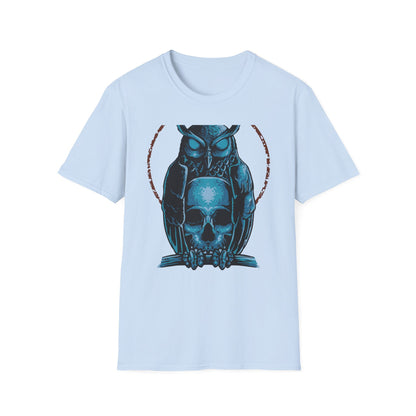 Epic Mystic Owl & Skull T-Shirt – Striking Gothic Wisdom Tee | Unique Dark Fantasy Apparel Gift
