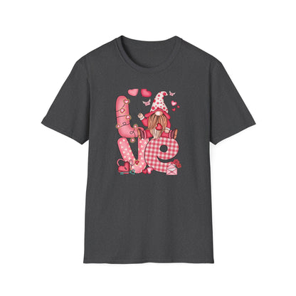 Charming Valentine's Gnome LOVE T-Shirt | Cute Hearts & Romantic Holiday Tee for Couples & Sweethearts