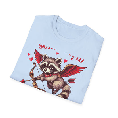 Hilarious Feral Raccoon Cupid T-Shirt | Anti-Valentine's Day Sarcastic Tee | Unique Funny Gift for Animal Lovers