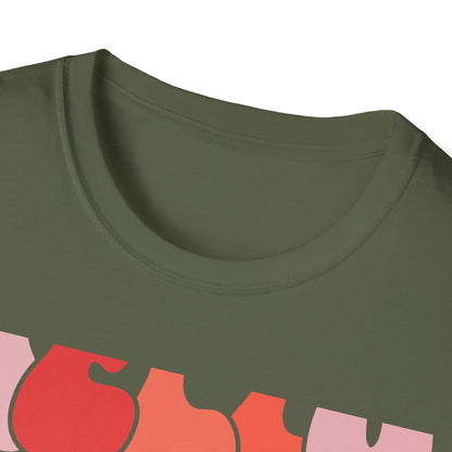 Groovy Hello Valentine T-Shirt - Retro 70s Style Tee with Checkerboard Print | Trendy Valentine's Day Gift for Her