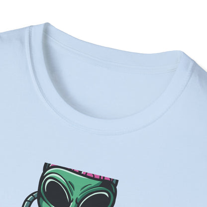 Unleash Chaos! Epic Alien Attack T-Shirt - Exposed Brain & Shotgun Sci-Fi Graphic Tee for Edgy Fans & Gamers. Bold & Unique!