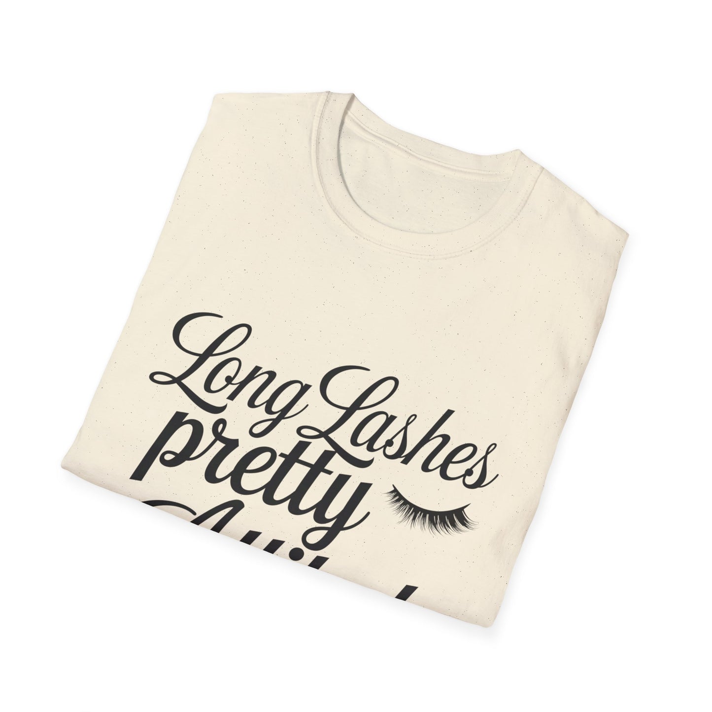 Long Lashes Pretty Attitude T-Shirt | Chic Makeup Lover Tee | Fierce & Fabulous Women's Beauty Statement Top