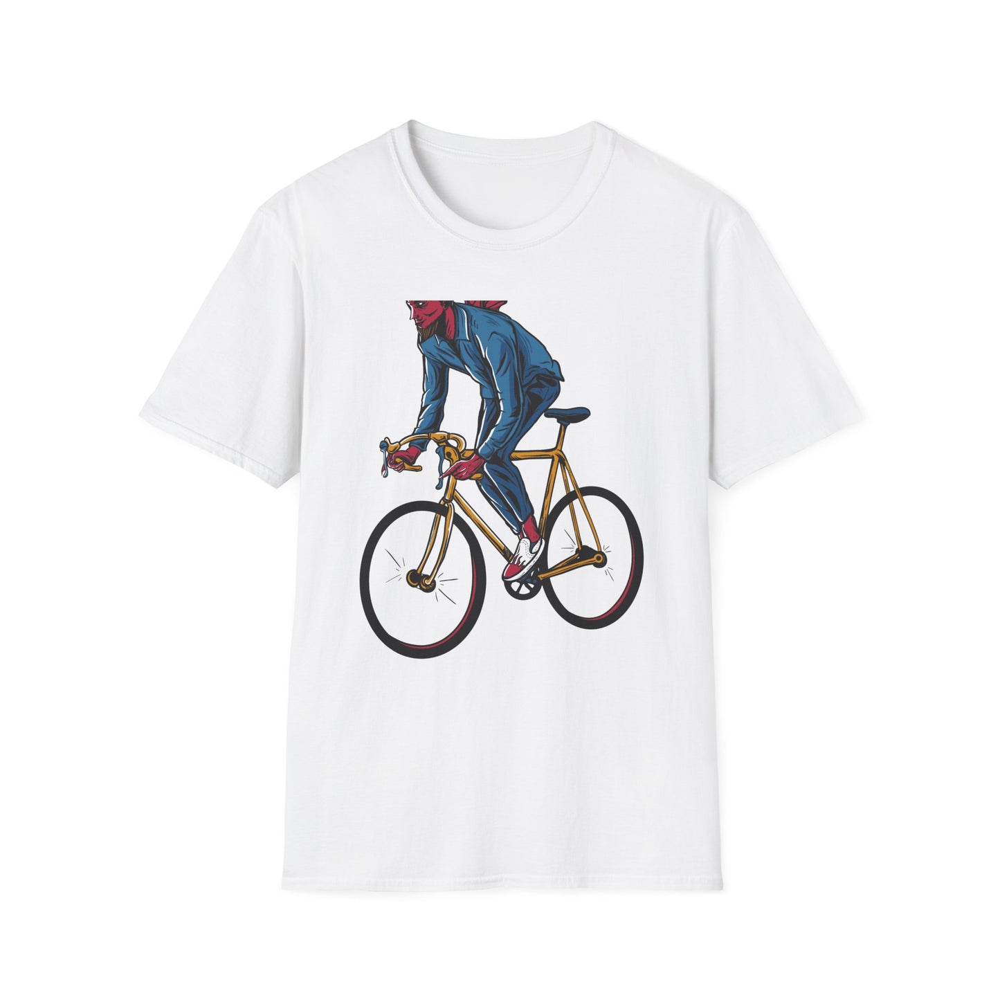 Rad Devil Cyclist T-Shirt - Edgy Urban Bike Rider Tee | Unique Men's & Women's Cycling Apparel