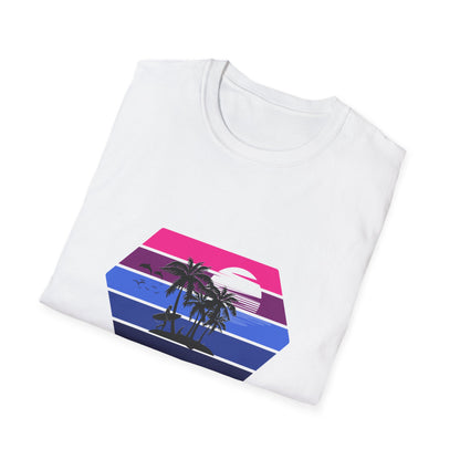 Vibrant Retro Sunset Surfer T-Shirt | Ultimate Beach Paradise Vacation Tee for Summer Lovers
