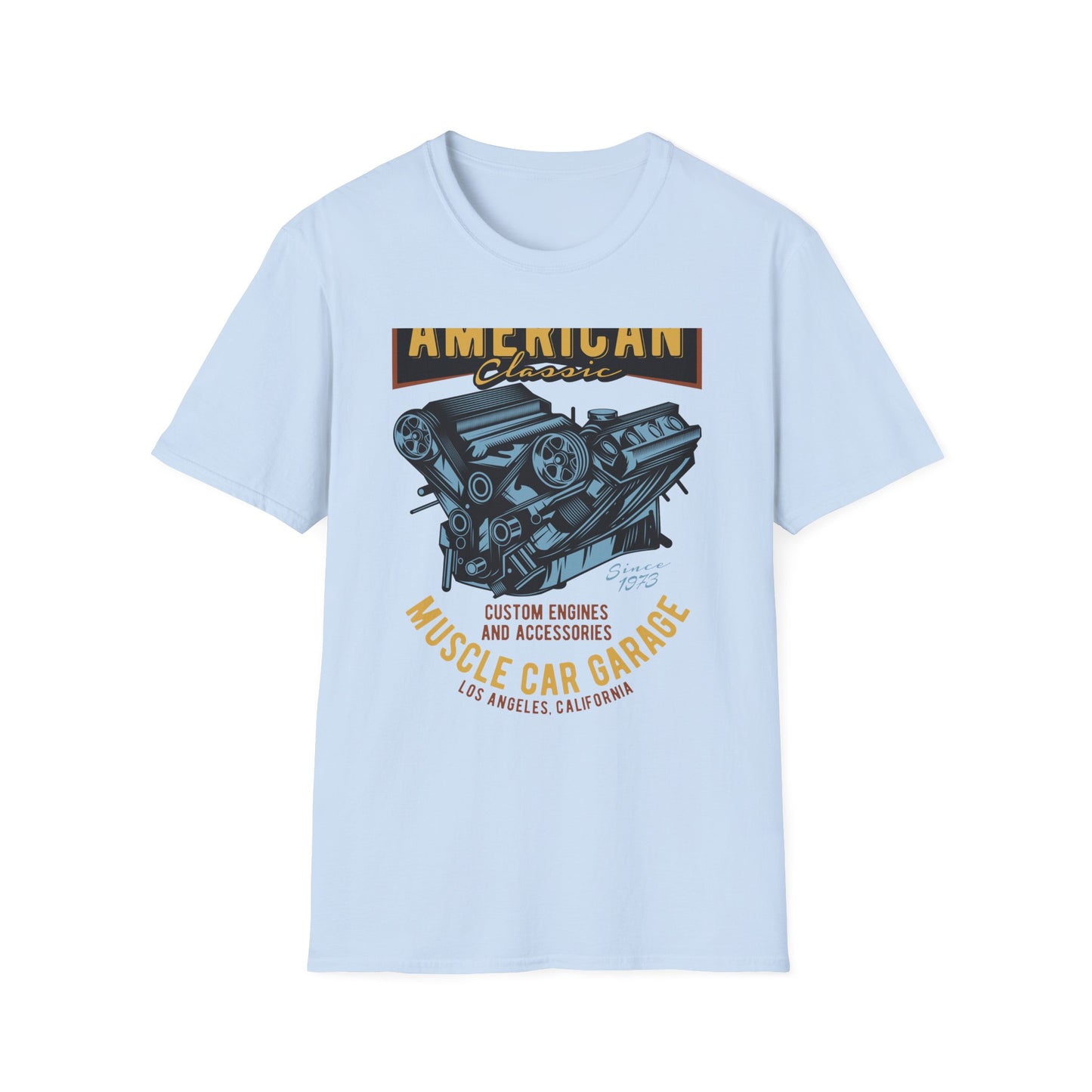 Epic American Classic Muscle Car V8 Engine T-Shirt | Authentic Garage Mechanic Tee | Since 1973 Vintage Car Lover Gift