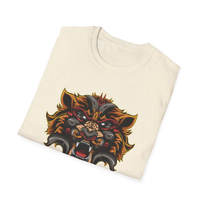 Fierce Mythic Cyber Warrior T-Shirt: Epic Japanese Beast Graphic Tee | Unleash Power & Style for Gamers & Streetwear
