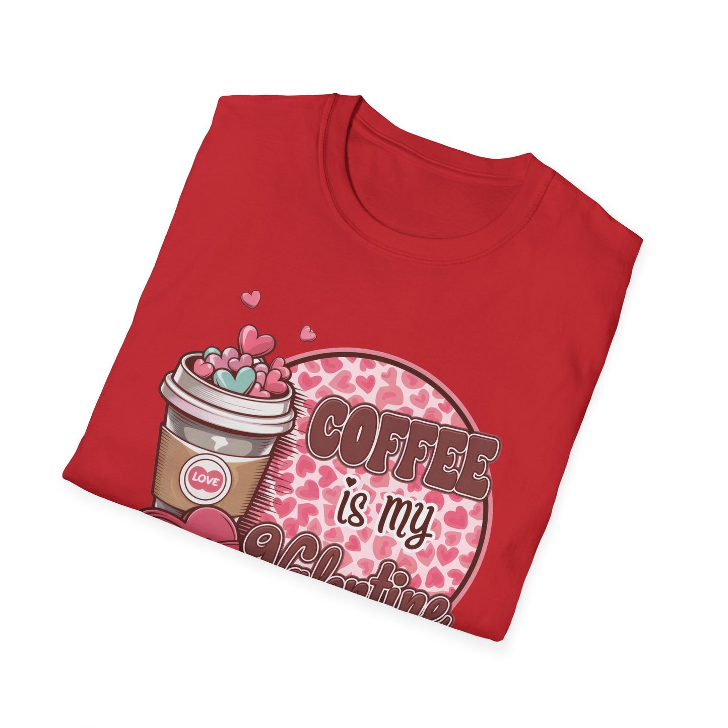 Adorable 'Coffee is My Valentine' T-Shirt | Unique Heart Coffee Lover's Tee | Perfect Valentine's Day Gift | Trendy & Sweet