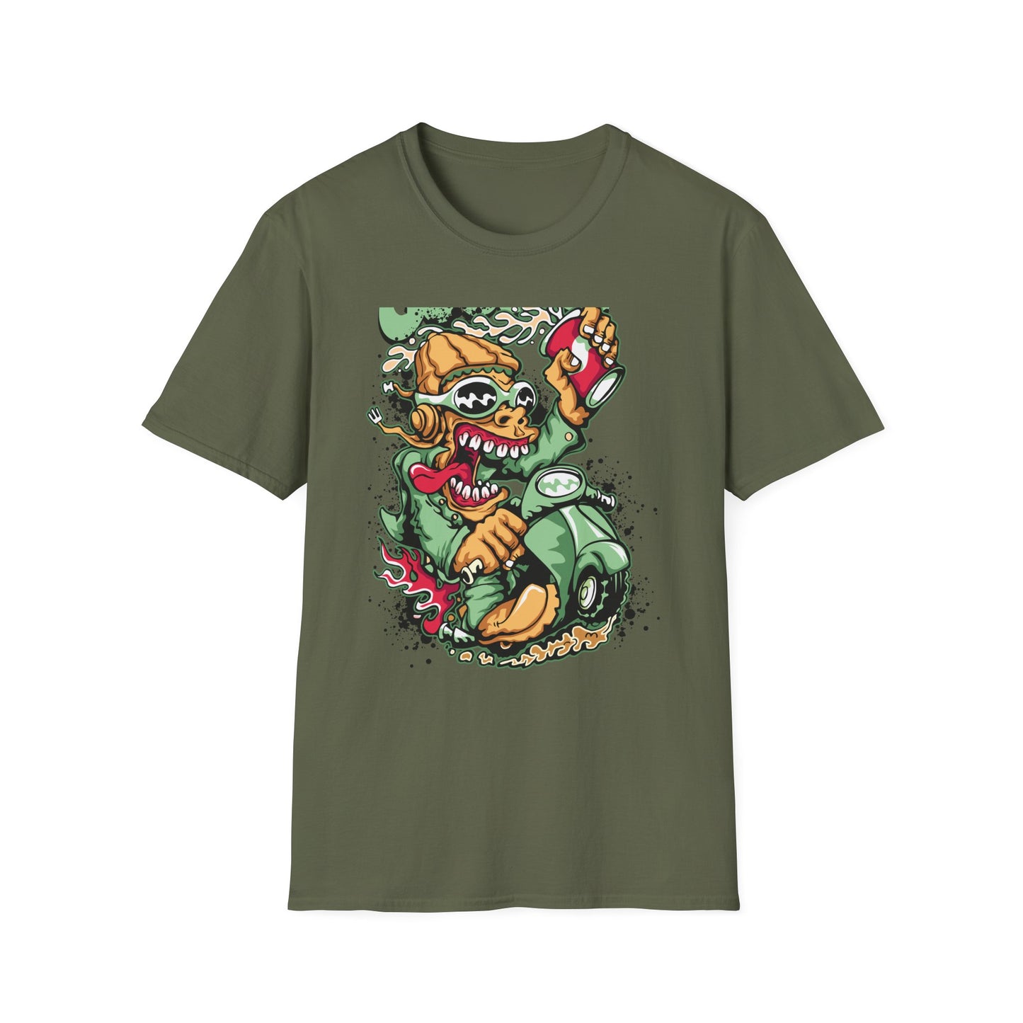 Rad Go Scoot Monster Rider T-Shirt - Unique Urban Cartoon Scooter Streetwear Tee