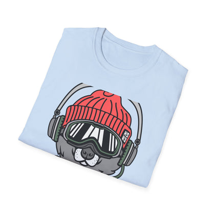 Rad Husky DJ T-Shirt | Cool Dog with Headphones & Goggles Tee | Awesome Winter Sport & Music Lover Gift Idea