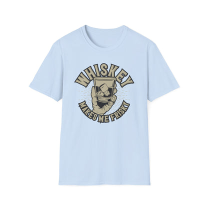 Bold 'Whiskey Makes Me Frisky' T-Shirt - Funny Drinking Tee for Whiskey Lovers | Perfect Bar & Party Humor Gift