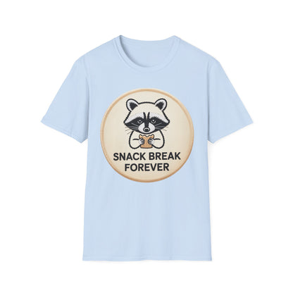 Hilarious Raccoon Snack Break Forever T-Shirt - Cute Foodie Animal Lover Tee | Trendy & Comfy Graphic Top