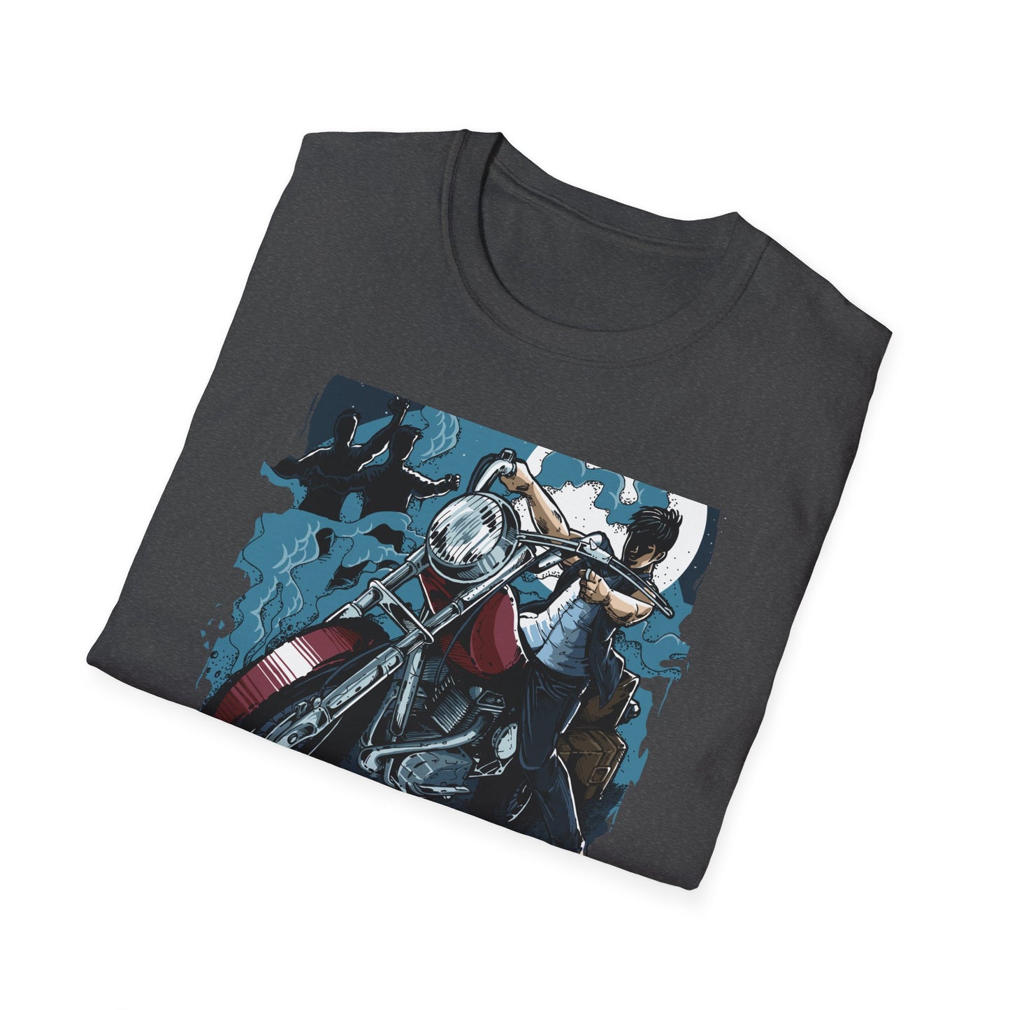 Epic Zombie Apocalypse Hunter T-Shirt - Fearless Biker Survival Horror Tee for Gamers & Fans - Thrilling Crossbow Rider Design