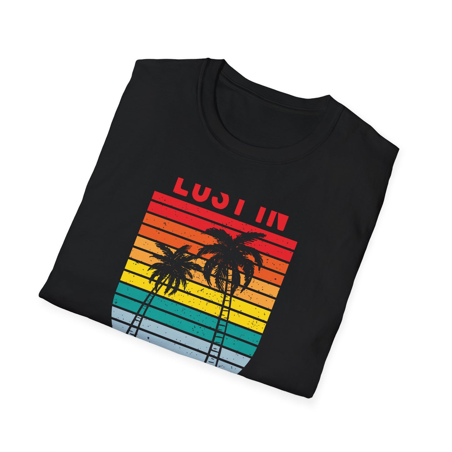 Lost In Hawaii T-Shirt | Retro Sunset Palm Trees Beach Vacation Tee | Trendy Island Life Souvenir Gift Top