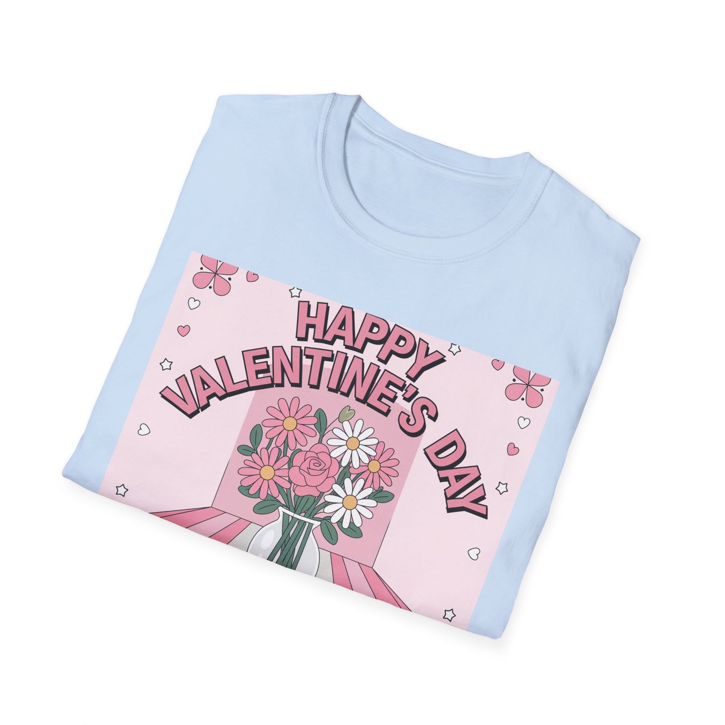 Groovy Valentine's Day Flowers T-Shirt | Charming Retro Love Bouquet Graphic Tee | Sweet Heart & Letter Gift for Her
