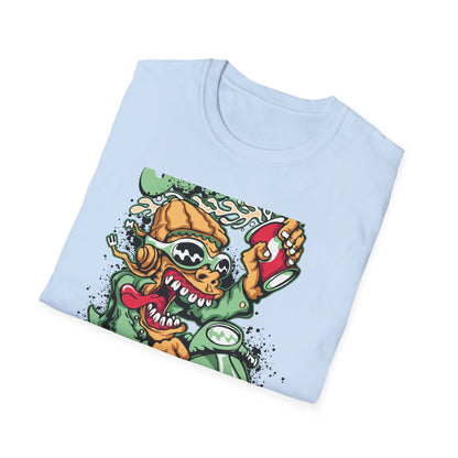 Rad Go Scoot Monster Rider T-Shirt - Unique Urban Cartoon Scooter Streetwear Tee