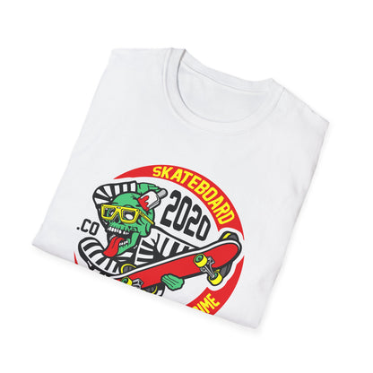 Rad Skater Zombie T-Shirt - 'Skateboard 2020 Is Not Crime' Bold Graphic Tee | Epic Streetwear Statement Apparel