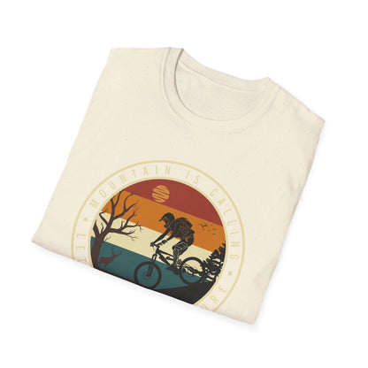 Epic Mountain Is Calling Adventure T-Shirt - Retro Mountain Biking & Nature Tee for Outdoor Enthusiasts