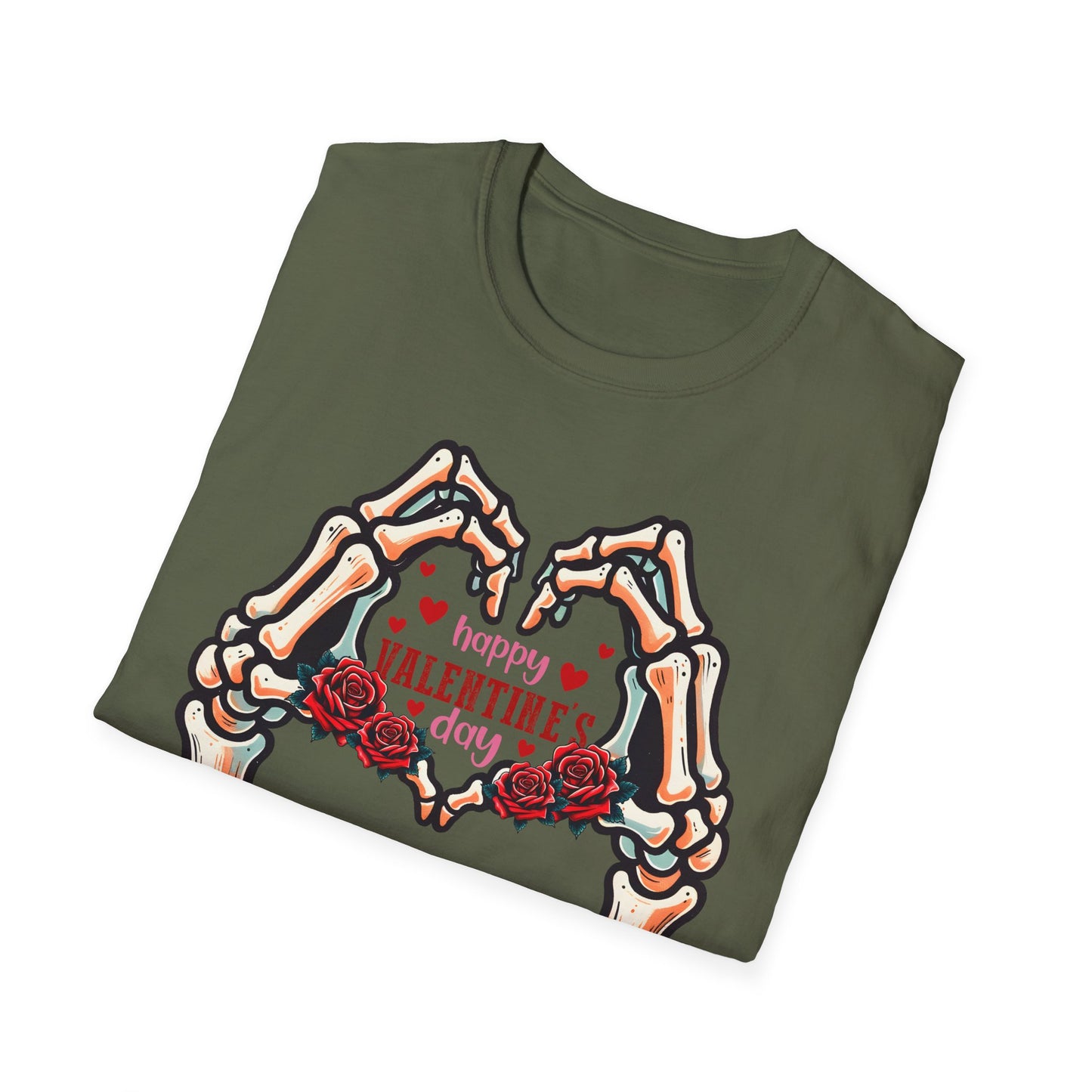 Romantic Skeleton Hands Heart T-Shirt | Till Death Do Us Part Valentine's Day Love Tee | Unique Rose Gift