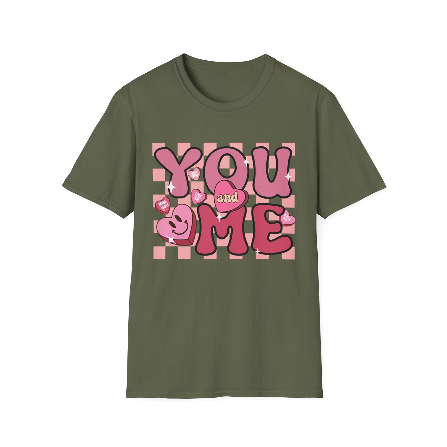 Sweet Retro YOU and ME T-Shirt - Groovy Valentine's Day Candy Heart Love Couple Tee