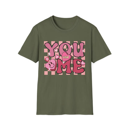 Sweet Retro YOU and ME T-Shirt - Groovy Valentine's Day Candy Heart Love Couple Tee