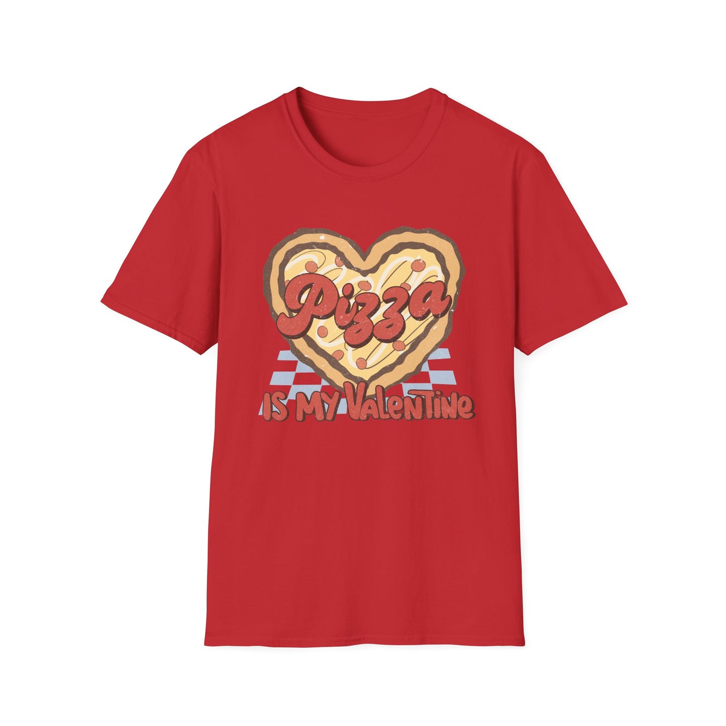 Retro Pizza Is My Valentine T-Shirt | Heart-Shaped Pizza Lover Tee | Funny Anti-Valentine Foodie Gift | Unique & Cozy